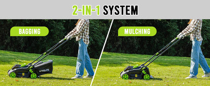 Deli 13" Electric Lawn Mower, 2-in-1