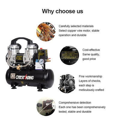 220V 1100W 8L Small Air Compressor 6L