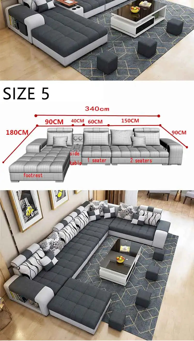 Modern Fabric Sofa Set Furniture Living Room