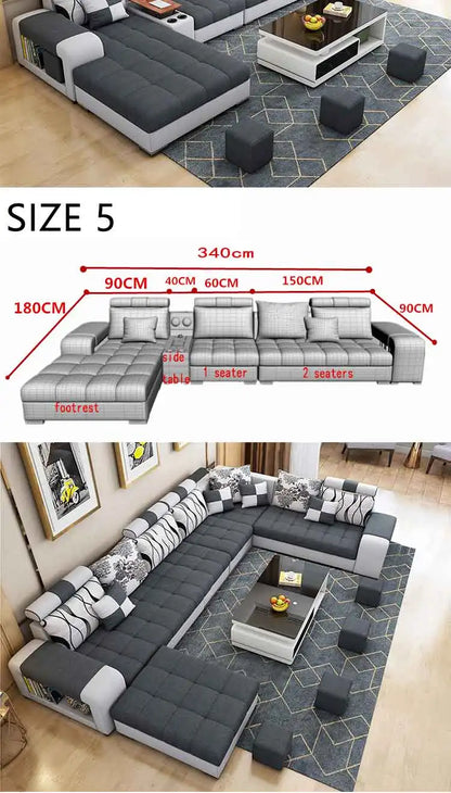 Modern Fabric Sofa Set Furniture Living Room