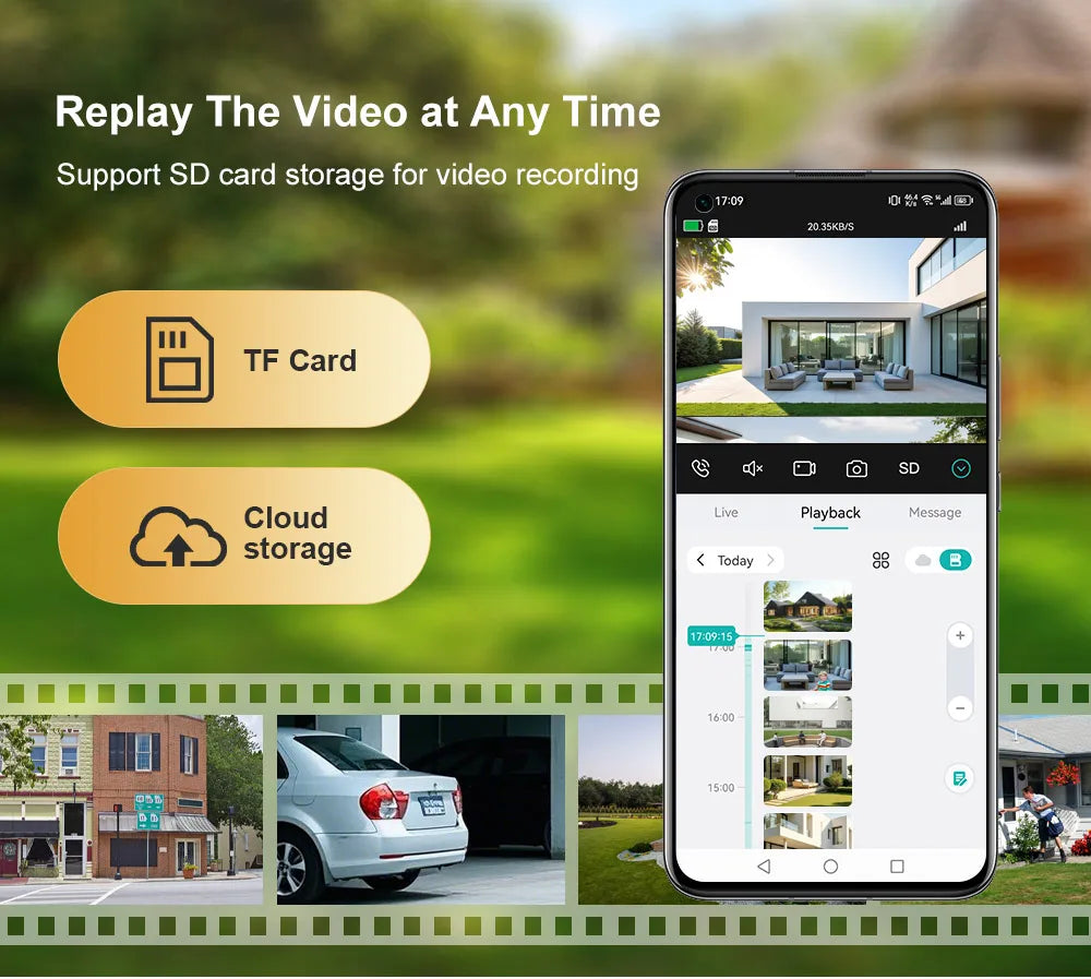 Outdoor Camera Wifi PIR Detection Security Solar
