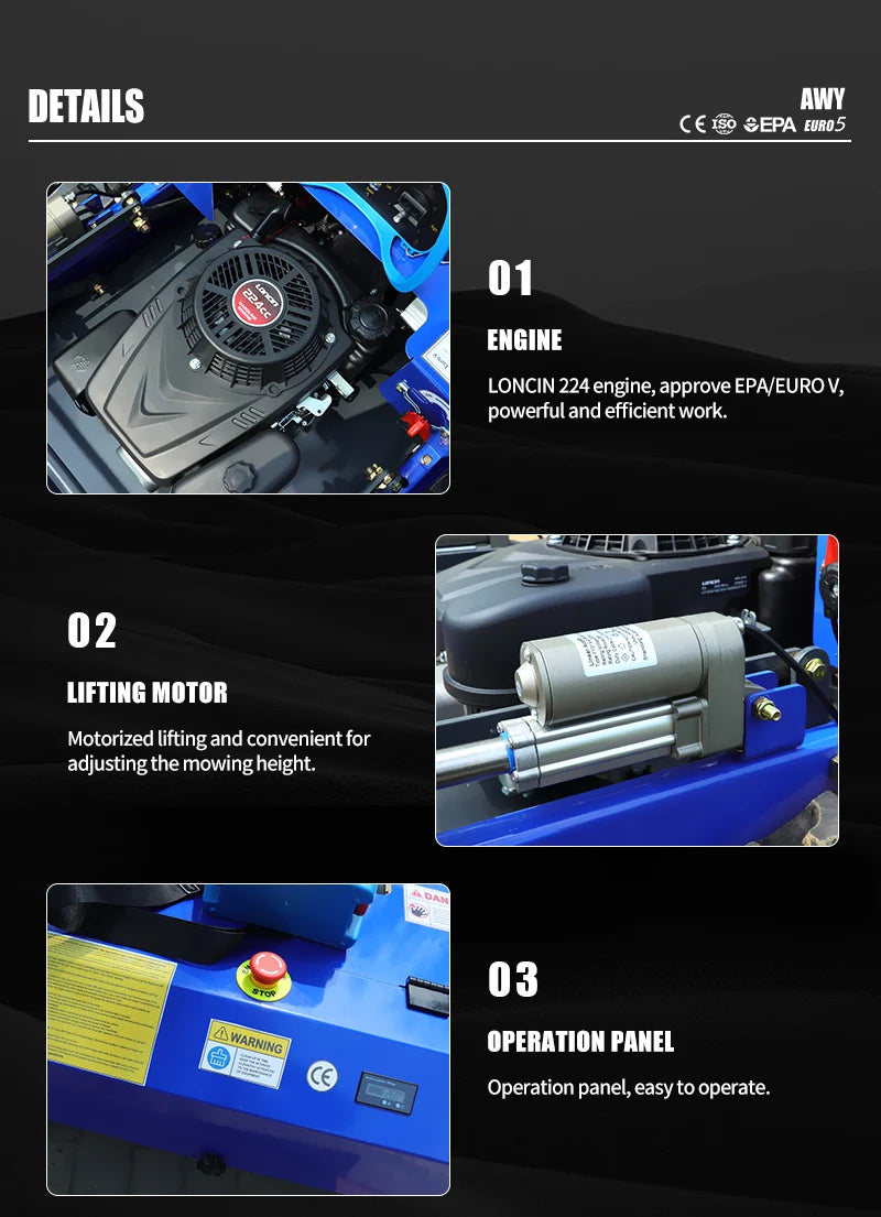 Control Smart Zero Turn Robot Petrol Lawn Mower