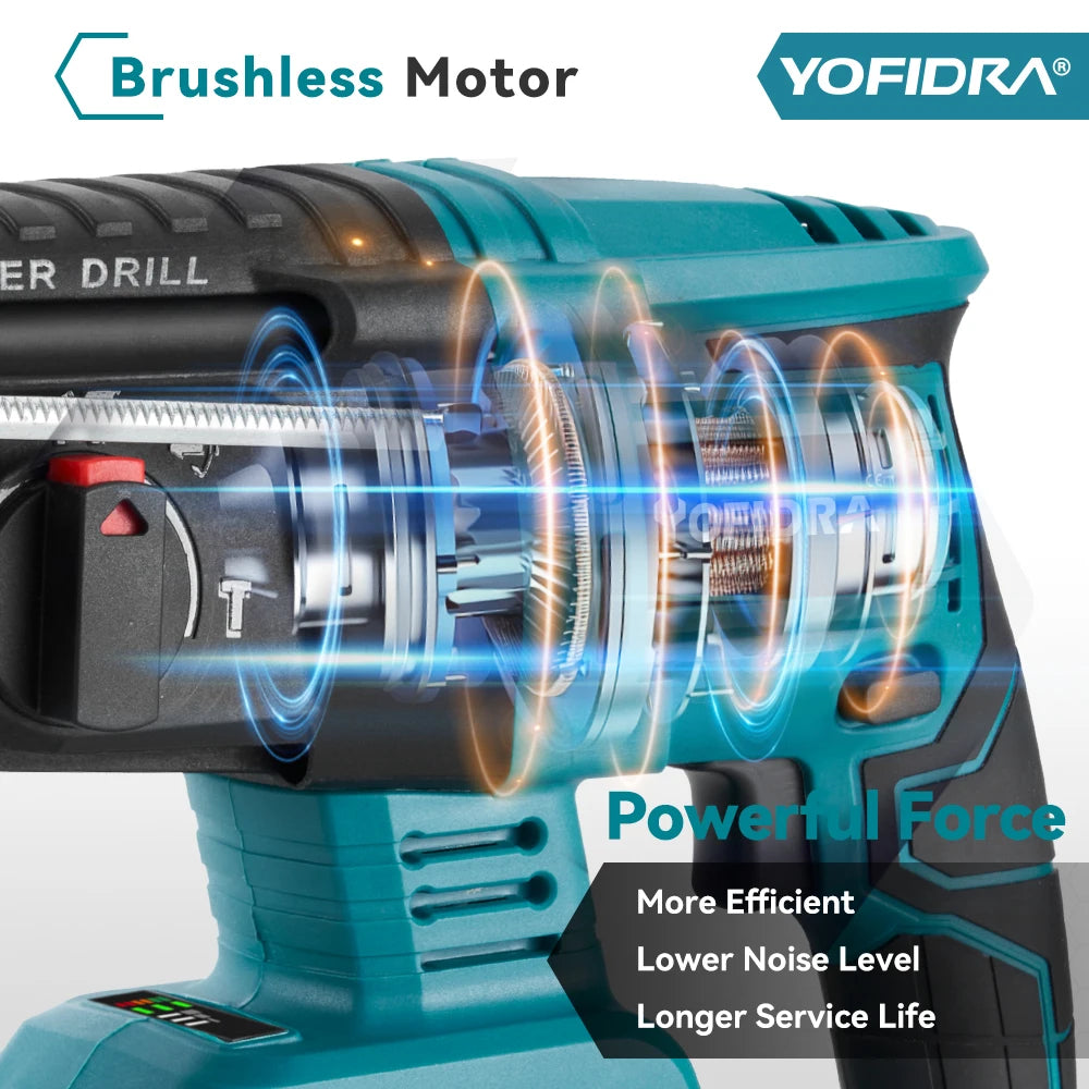 YOFIDRA 26MM Brushless Electric Hammer Drill