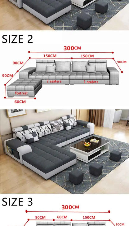 Modern Fabric Sofa Set Furniture Living Room