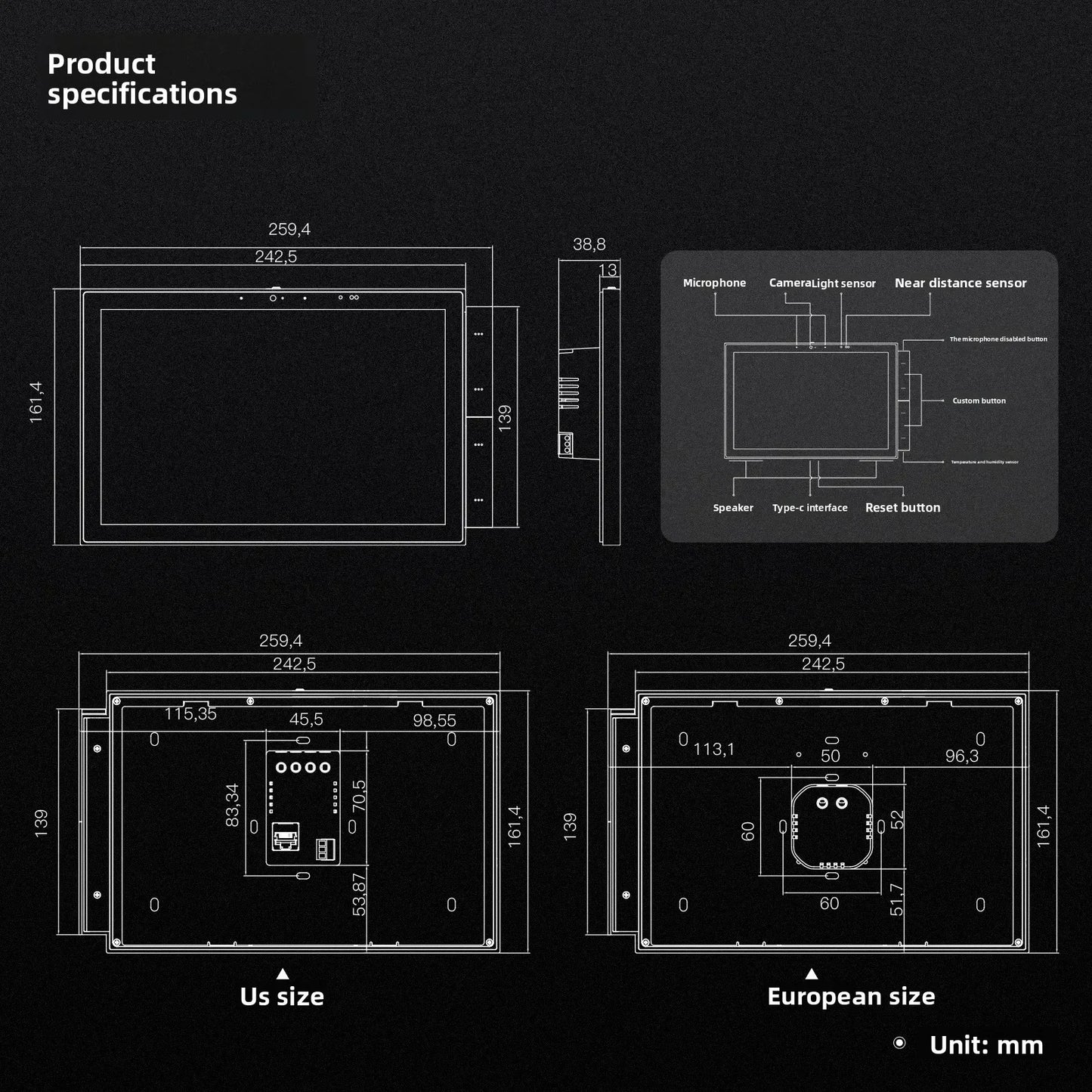 Smart Home Control Panel Max 10.1inch Touch Screen