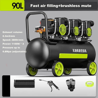 220V Silent Oil-freeCompressor 12/30/50L Portable