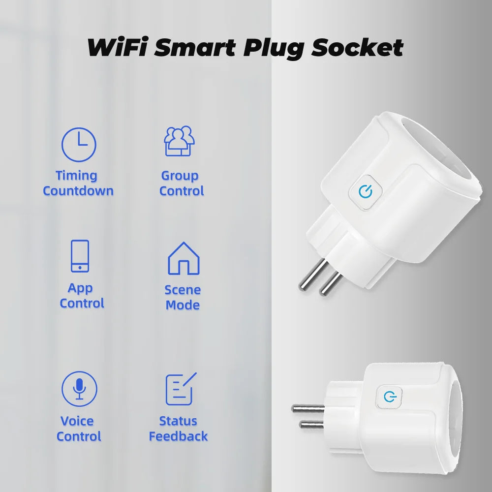 Tuya WiFi Smart Plug 16A/20A EU Smart Socket