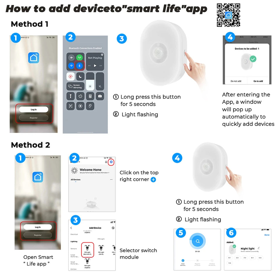 WiFi Tuya Smart Led Night Light PIR Motion Sensor