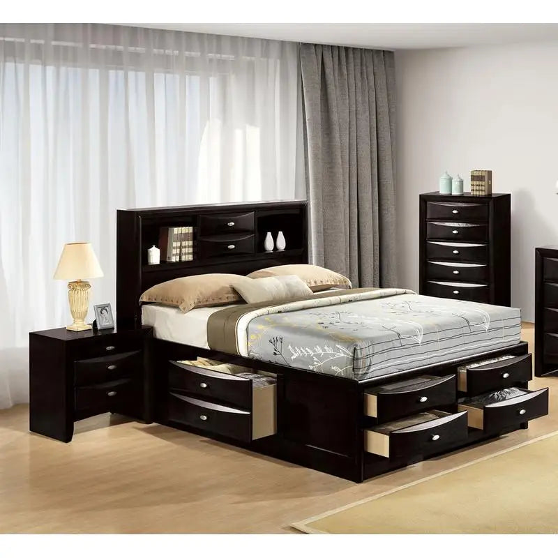 Contemporary Queen Bed with 2 Nightstands