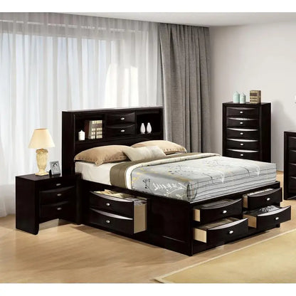 Contemporary Queen Bed with 2 Nightstands