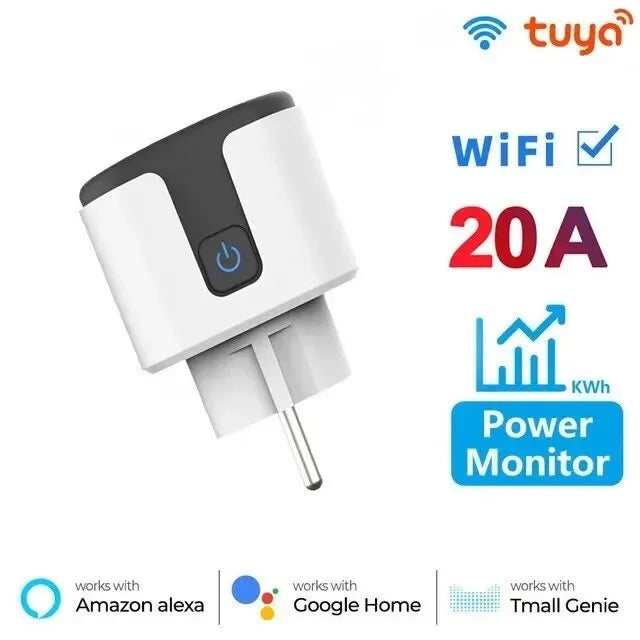 Tuya WiFi Smart Plug 16A/20A EU Smart Socket