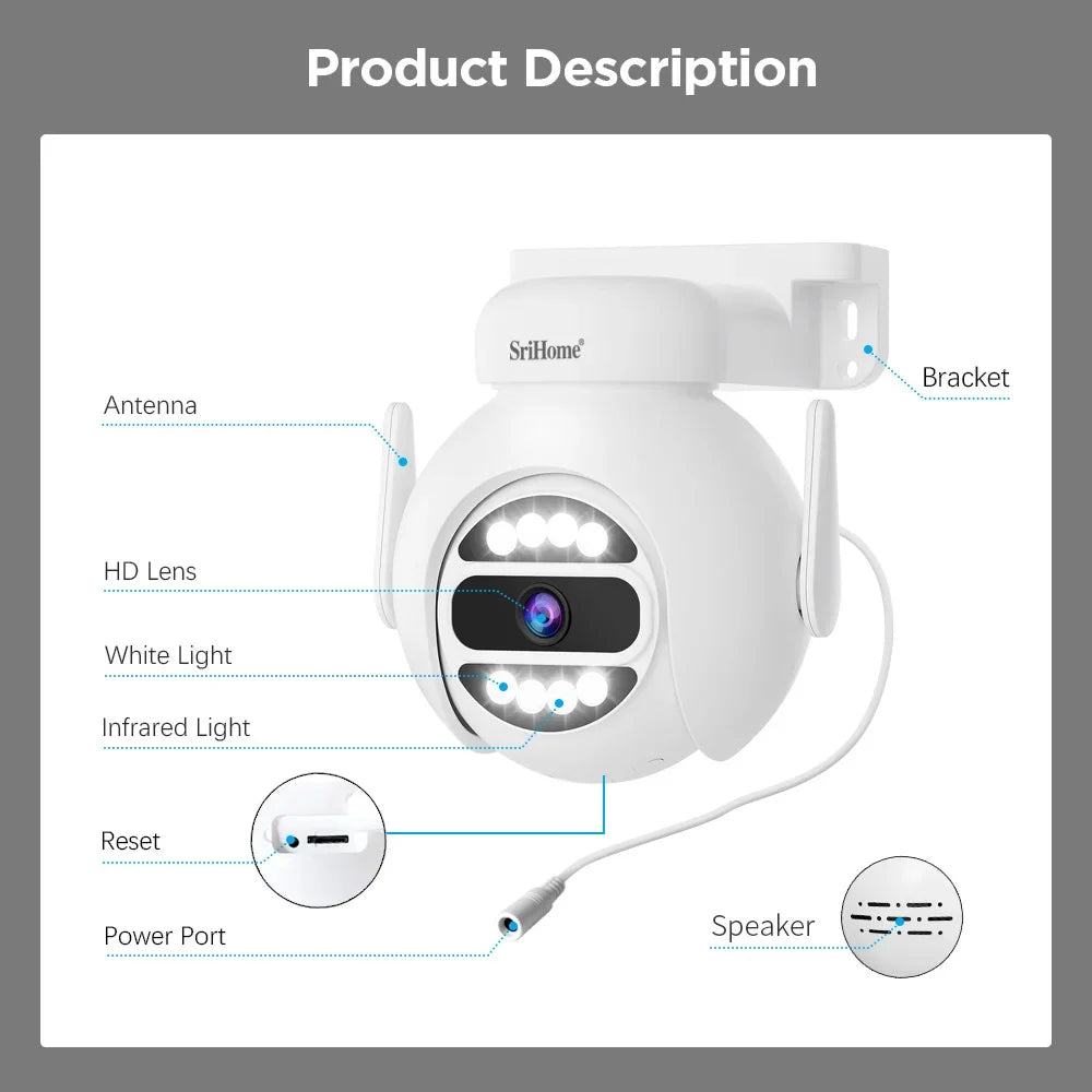Srihome NVS010 5MP 10 Inch IPS Screen Wireless