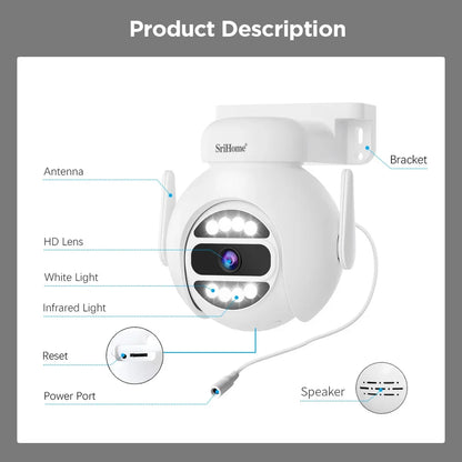 Srihome NVS010 5MP 10 Inch IPS Screen Wireless