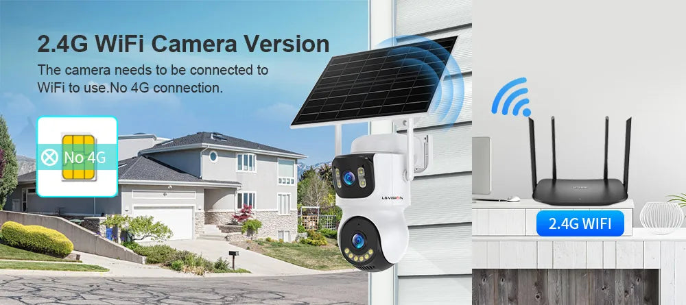 Outdoor Camera Wifi PIR Detection Security Solar