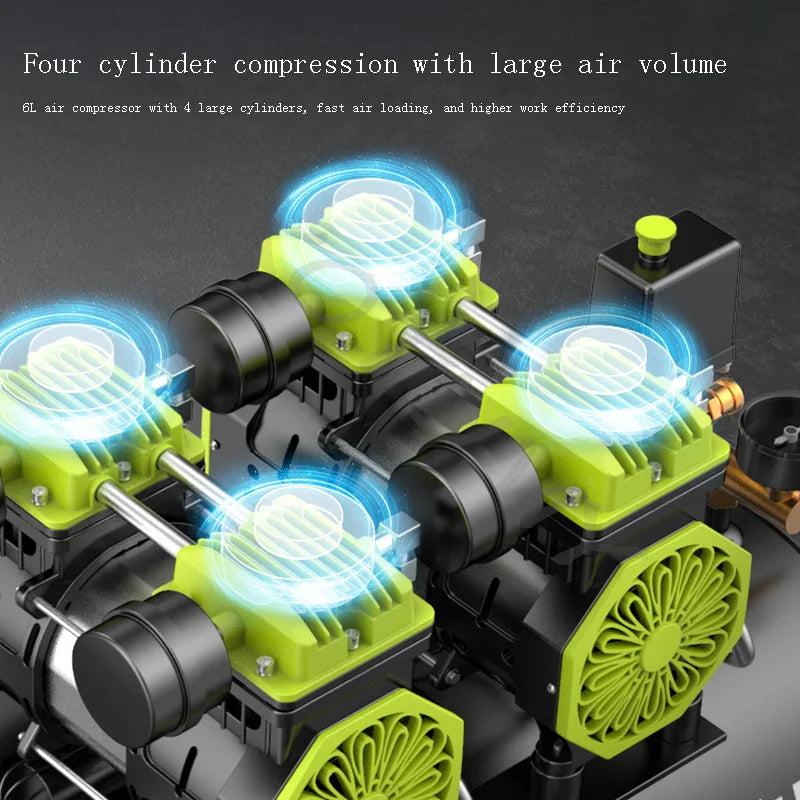 220V Silent Oil-freeCompressor 12/30/50L Portable