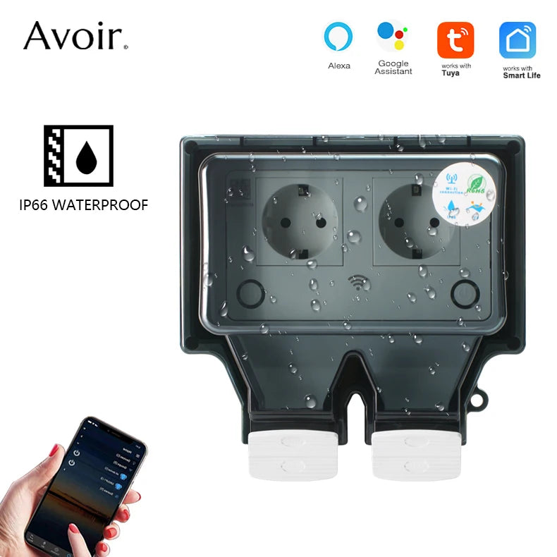 Avoir Tuya IP66 Waterproof Electrical Sockets