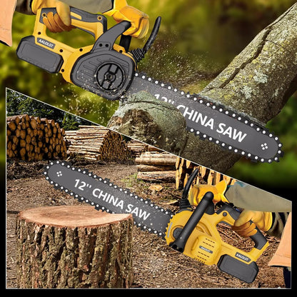 12" Cordless Chainsaw Handheld Garden Electric